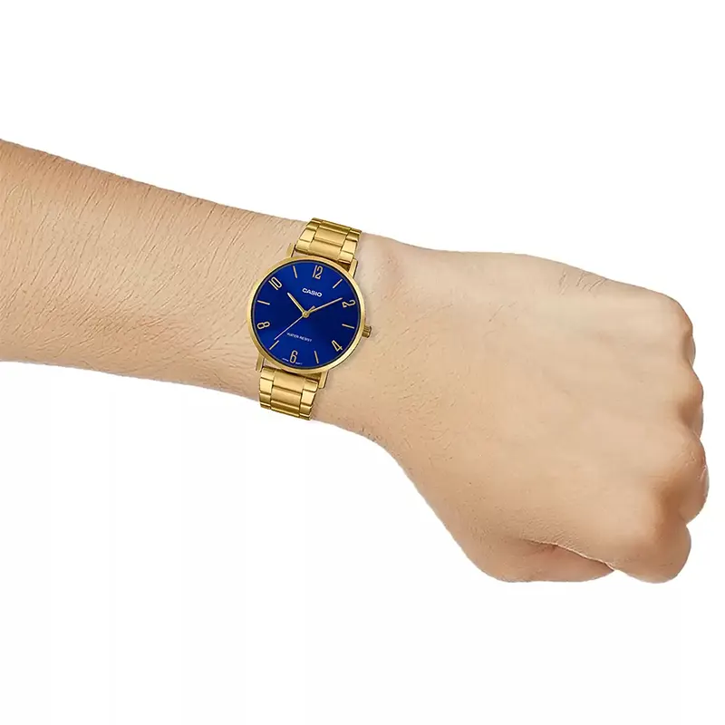 Casio MTP-VT01G-2B2 Blue Dial Gold-tone Men's Watch
